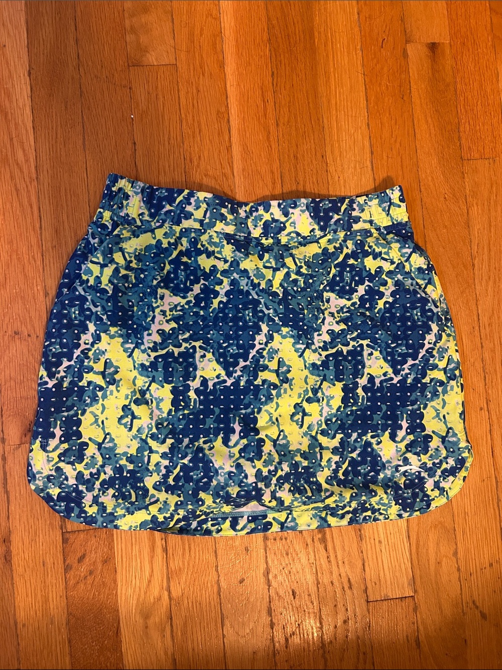 Slazenger Blue and neon yellow golf skort